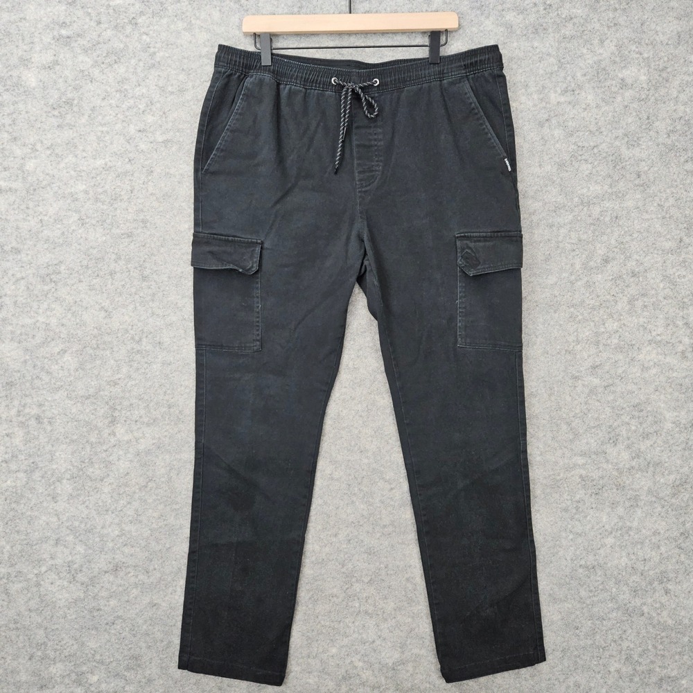 Tony Hawk Cargo Pants Men's Black XL Elastic Waist Stretch Skater Drawstring